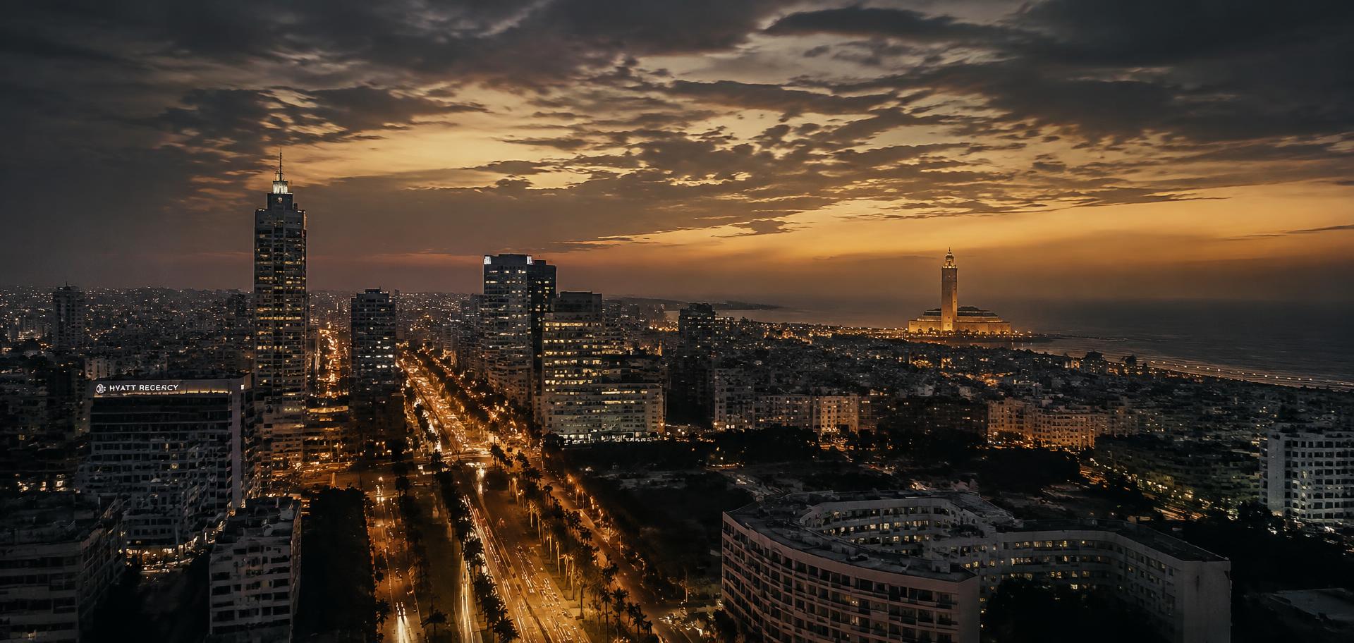 Casablanca skyline at dusk